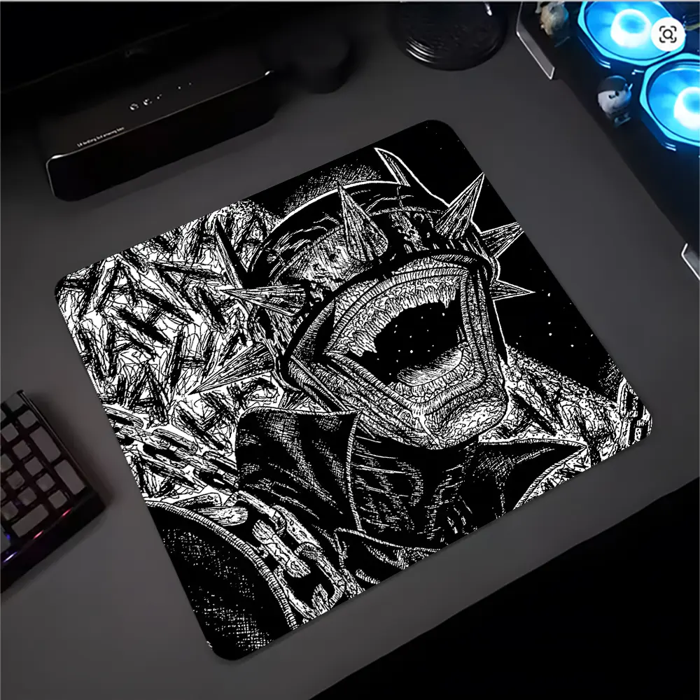 Horror Spiked Mask Monster Large Gaming Glass Mouse Pad,High Quality Reinforced Glass, Aesthetic Waterproof Washable Smooth Hard Desk Mat, Smooth touch is a must-have for gamers,Reinforced and Upgraded Smooth for Gaming, Non Slip Mousepad