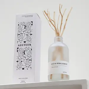 Birch Cedar Scented Diffuser 220ML, Large Capacity Home Fragrance Gift Set, Willow Reed Diffuser + Matte Bottle, Long Lasting 120-150 Days