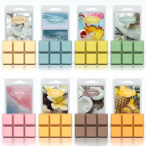 Summer Scented Wax Melts, ARVIDSSON Tropical Soy Wax Cubes for Wax Warmer, Strong Scent Fragrance Wax Tarts, Ocean Breeze, Pina Colada, Fresh Cotton, Pineapple and More, Candle Melts Gift Set
