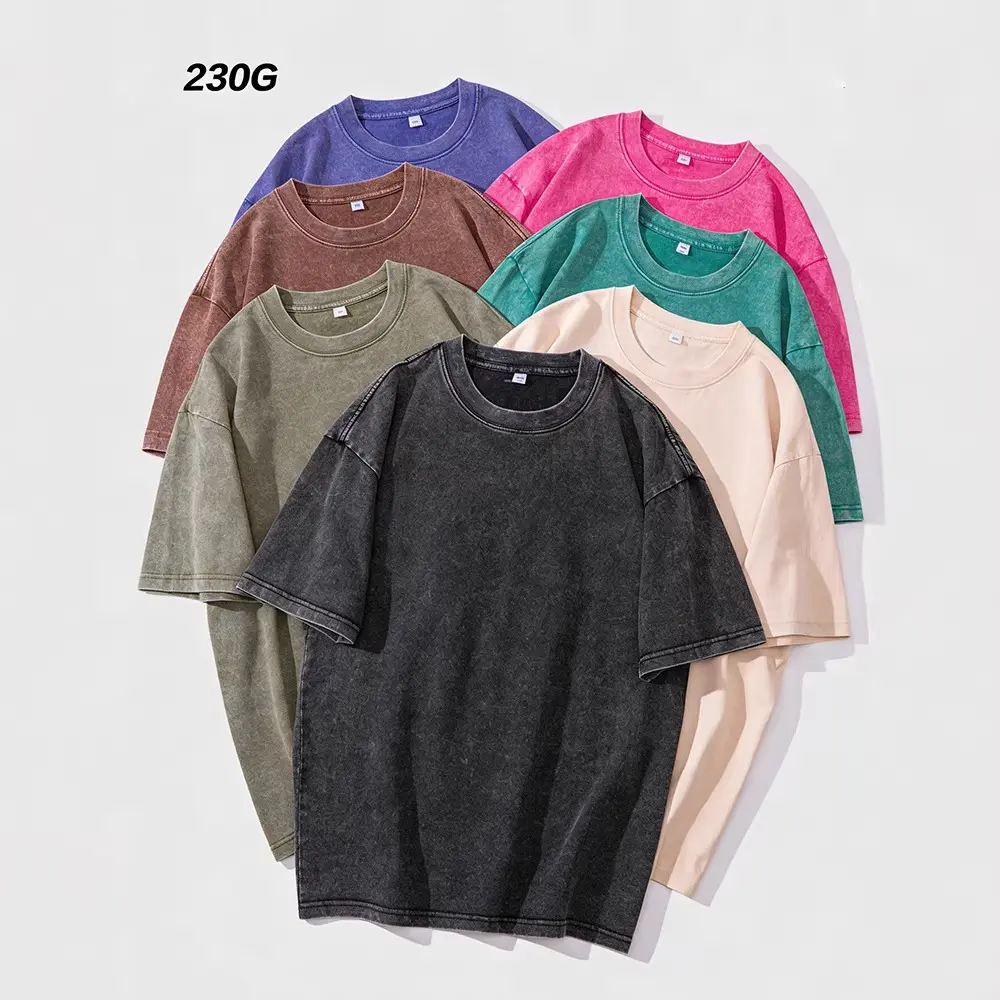 Men's Heavyweight Cotton Oversized T-Shirts (1/4 Pack) - Vintage Acid Wash Baggy Style for Gym, Training & Streetwear Looks Unisex Tshirt Top Menswear-ZGC
