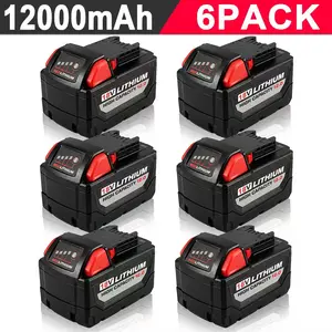 M18 12.0Ah 18V for Milwaukee Lithium-ion Replacement Battery Pack for Cordless Tools 48-11-1850 48-11-1840 48-11-1815 48-11-182048-11-1852 48-11-1828 48-11-1822 High output 12.0Ah capacity