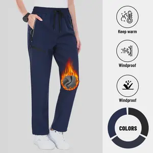 MoFiz Women's Hiking Pants Insulated Outdoor Snow Ski Pants Warm Winter Soft Shell with Zipper Pockets