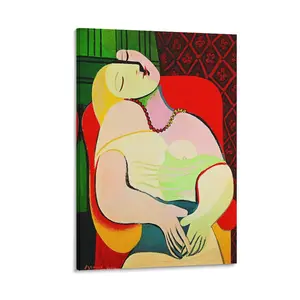 Pablo Picasso's Dream Canvas Print.Classic Picasso's Work, Captivating Pieces, Blending Fame And Style for Home Decoration. Poster Canvas Wall Art For Bedroom Decor Bar Office Room Decor Gift