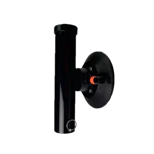 Aluminum Rod Holder with 6" Vacuum Mount - Powder-Coated Black or White - Easy On and Off Secure Storage for Boats, Perfect for Fishing