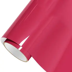Classic Glossy Rose Red Vinyl Wrap Film Self Adhesive Car Motorcycle DIY Sticker Decal With Air Release Vinyl Decals