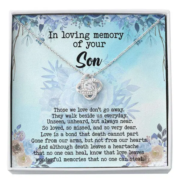 Memorials Necklace, Loss Of Son Gift, Grief Gift For Mother, Sympathy Gift for Mom, In Loving Memory Son Remembrance Necklace