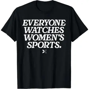 Personality Letter Print "Everyone Watches Women'S Sports" Fashion Cotton Short Sleeve Minimalistic Style Casual Cotton Tops For Men Women