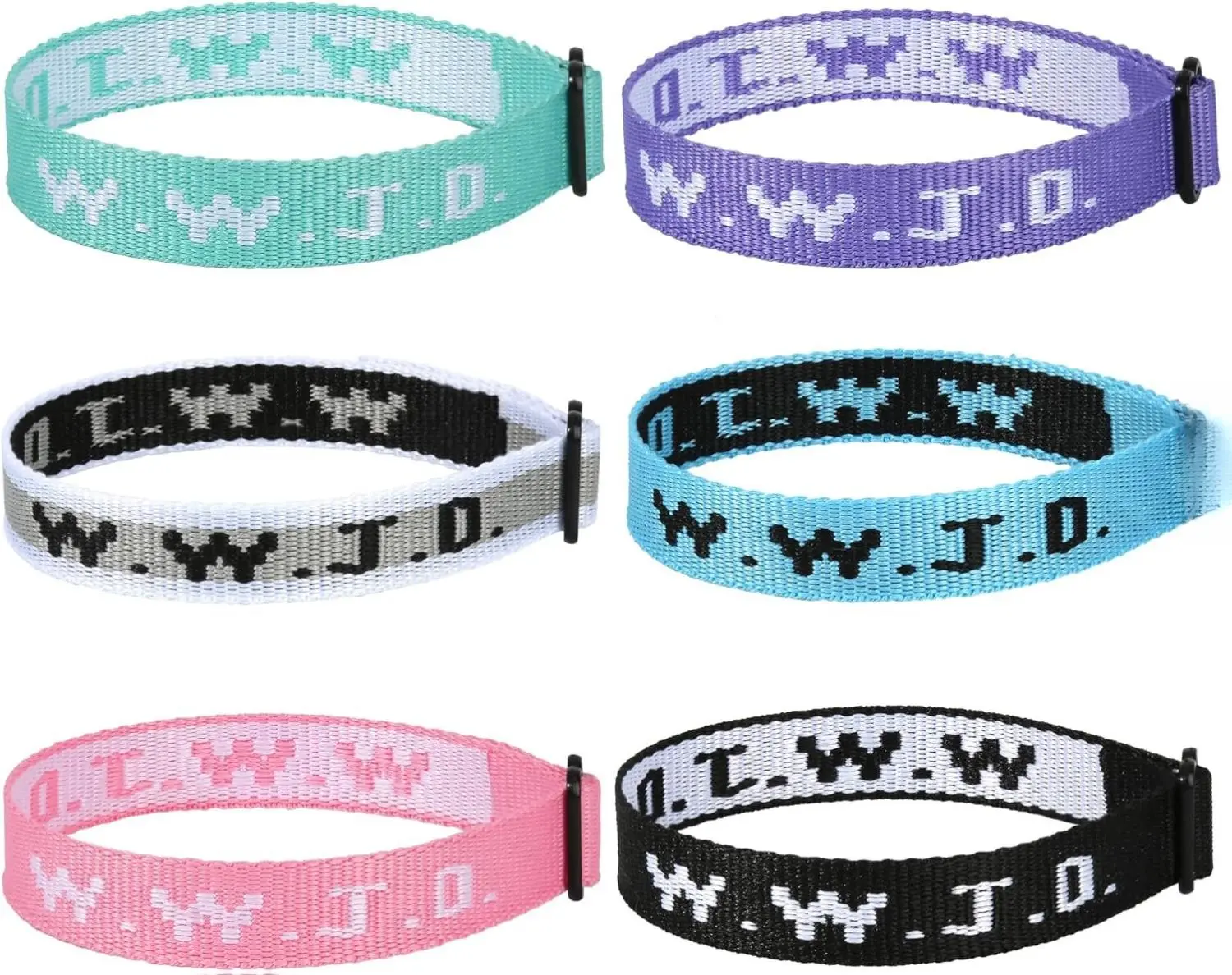 6PCS WWJD Bracelet for Women Men, Christian Gifts Wristbands, WWJD Rubber Bracelets - What Would Jesus Do Bracelet
