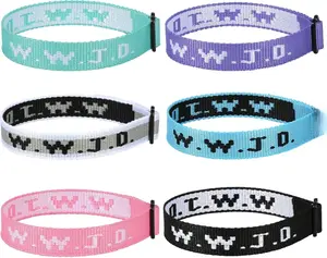 6PCS WWJD Bracelet for Women Men, Christian Gifts Wristbands, WWJD Rubber Bracelets - What Would Jesus Do Bracelet