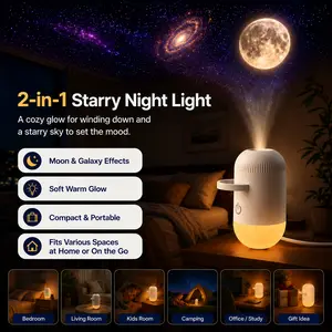 Night Light,Night Light for Bedroom Ceiling Room Decor,USB Powered Projection Lamp for Car & Home,Starry Sky Night Light Projector with Multiple Projection Films,Adjustable Brightness for Kids Adults