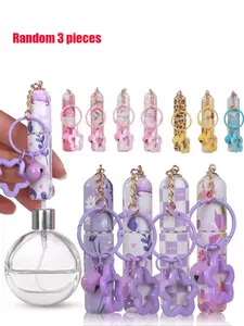 3pcs New Keychain Accessories, Valentine's Day Gift, 5ML Perfume Refill Bottle, Portable Travel Bottom Fill, Cute Style, All Seasons