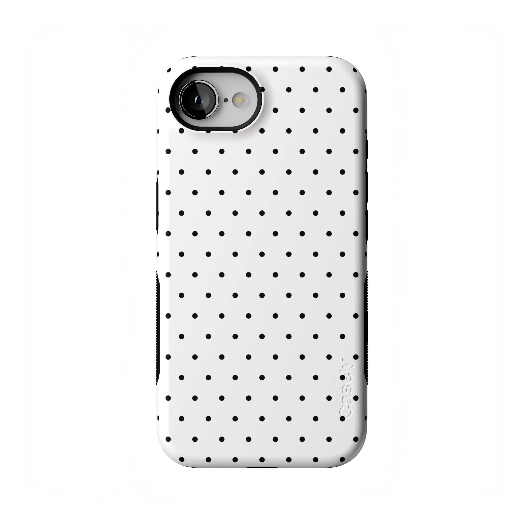 Casely iPhone 16e Case | On the Dot | Black Polka Dot | Bold Protective Design | Compatible with MagSafe