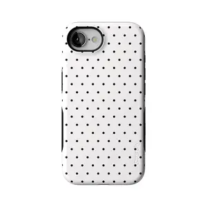 Casely iPhone 16e Case | On the Dot | Black Polka Dot | Bold Protective Design | Compatible with MagSafe