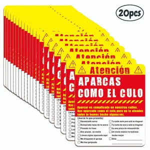 20pcs Spanish Parking Violation Warning Stickers, Strong Adhesive Car Window Decals, Difficult to Remove, Easy to Check Violations, Truck Car Decal