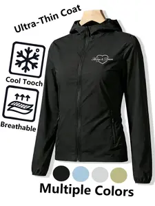 Womens Hooded Skin Coat with Always Forever Print Loose Slim Fit Comfortable Breathable Lightweight QuickDrying SkinFriendly for Daily Commute Casual Outings Outdoor Trips Multiple Colors AllSeason Versatile Jacket Coat