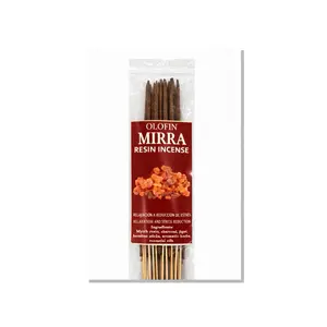 Olofin Mirra ( Myrrh)  Resin Incense 10.5" Sticks 10 Incense Sticks in 1 PK Bags for Meditation Prayer Yoga and Energy Cleansing Rituals Altar