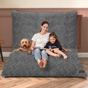 DRAGOSUM 4 in 1 Bean Bag Chair Convertible Floor Cushion 70D x 55W x 11H Machine Washable Cover for Adult Living Room