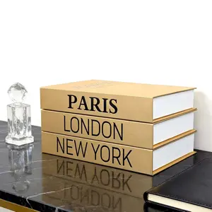 3pcs Luxury Gold Foil Paper Home Decor Fake Books, Artificial Bookshelf Decoration, Coffee Table Accent, Photography Props, Decorative Ornaments