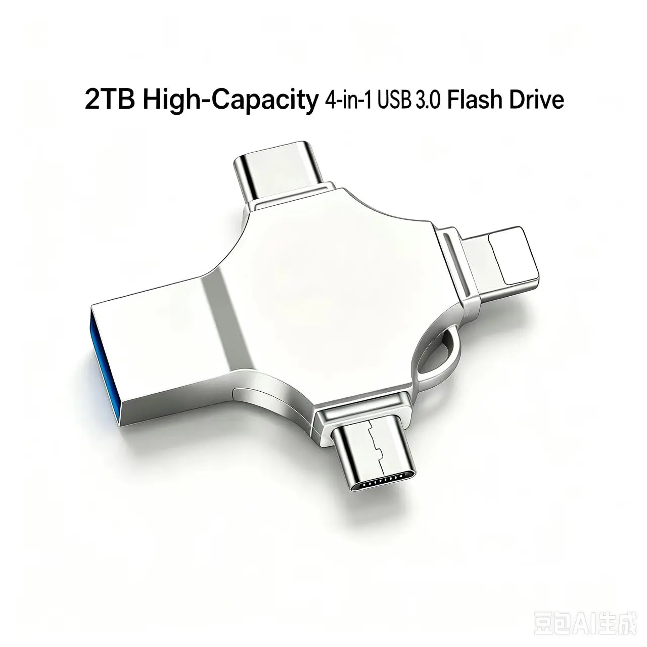 2TB 4-in-1 High Speed USB 3.0 Flash Drive, OTG Memory Stick Thumb Drive for iPhone iPad Android Phones PC, External Storage for Photo Video Data Backup