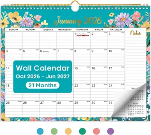 Calendar 2026-2027, Monthly Wall Calendar Runs Until June 2027, 11.5" x 14.7", Spiral Binding Hanging Wall Calendar, Perfect for Home or Office,Floral