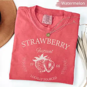 Comfort Colors Strawberry Vintage T Shirt, Strawberry Festival Cottagecore TShirt, Strawberry T-Shirt, Summer Fruit Strawberry Graphic Tee Gift