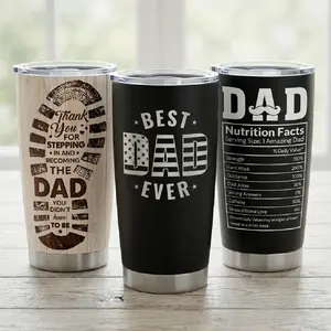 Dad Collection 20oz Tumbler with Lid, Stainless Steel Insulated Vacuum Cup, Double Wall Coffee Travel Mug for Birthday Men Father's Day Gift