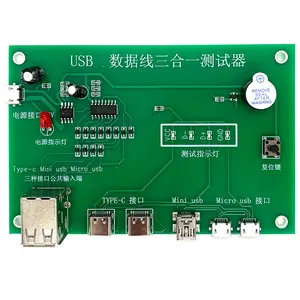 USB Cable Tester, Data Wire Test Fixture Precise Charging Test Card Type-C/Mini USB/-USB USB Cable Test Triad Tester Card