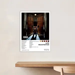 Late Registration - Music album covers, album art posters, rap-hip-hop-R&B album wall decorations, iconic rap album aesthetics, modern music art, gifts for rap fans, frameless.