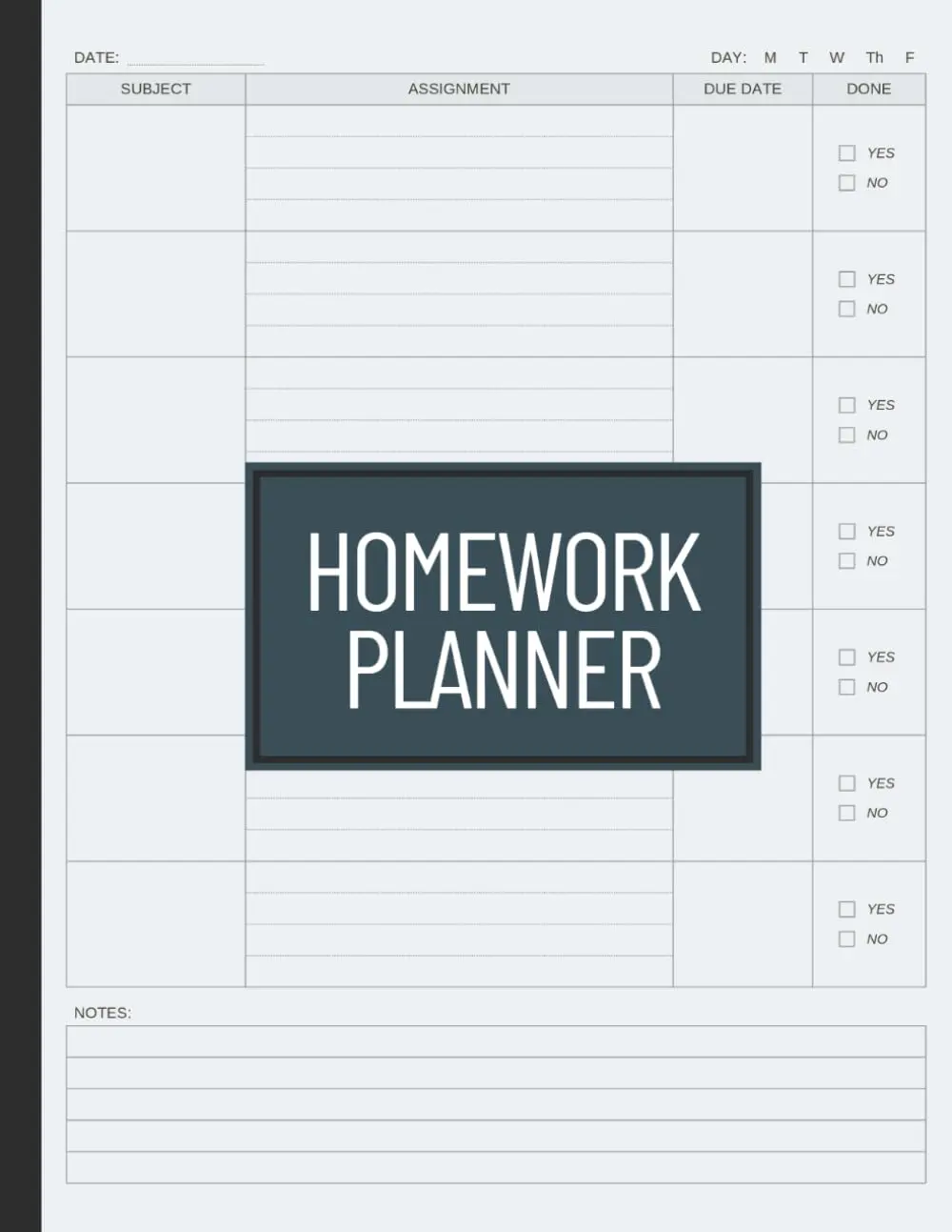 Homework Planner: Undated Assignment Notebook for Elementary, Middle/High School, and College Students