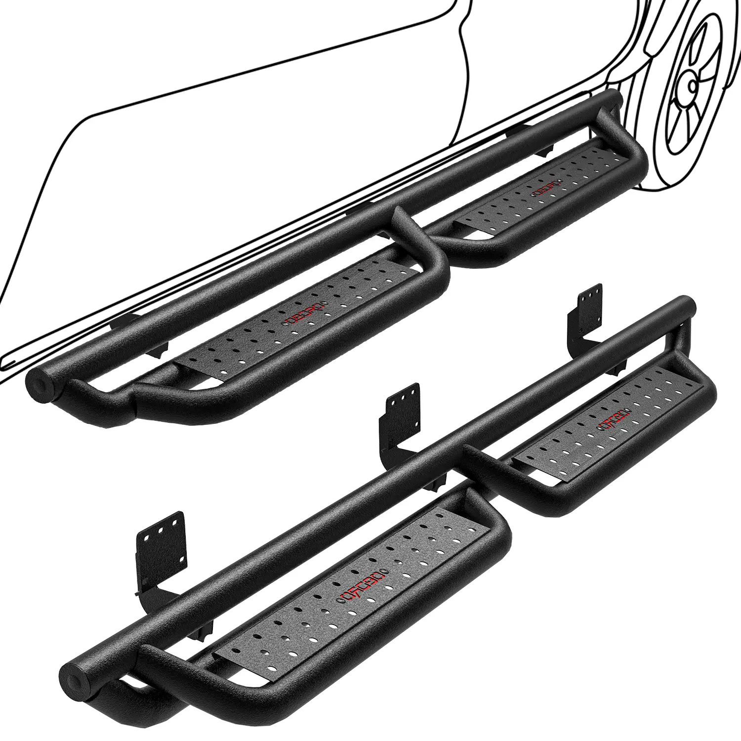 OEDRO 6 Inch Running Boards, Drop Side Steps Compatible with 2019-2026 Dodge Ram 1500 Crew Cab New Body Style, Bolt-on Steel Truck Nerf Bar (NOT for 19-25 Classic)