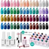 [Exclusive to TTS]Beetles Gel Nail Polish Set 20 Colors 8ML Nude Pink Green Blue Red Cat Eye Uv Gel Polish with Base Top Coat, All Season Manicure Tools for Beginners Nail Art Home Gift for Women#Summervibes, Gel Manicure, Durable