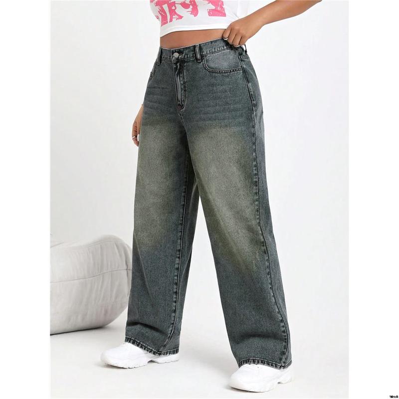 Wear daily suitable for jeans, straight, casual, large size EZwear SHEIN