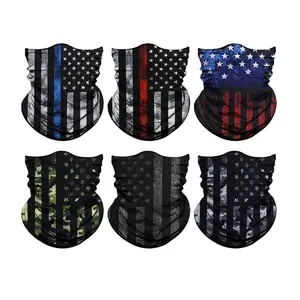 6pcs Summer UV Protection Cooling Neck Gaiter Face Mask Men Women, Seamless Bandana Rave Face Cover Scarf Mask, Balaclava, Headband, Head Wrap, Great for biking, fishing, climbing, and construction work