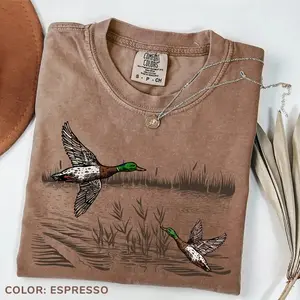 Comfort Colors Retro Mallard Ducks Fall T-Shirt, 90s Vintage Waterfowl Duck Tee, Cute Autumn Outfit, Animal Lover Gift, Cozy Fall Shirt, Hunting Season Style