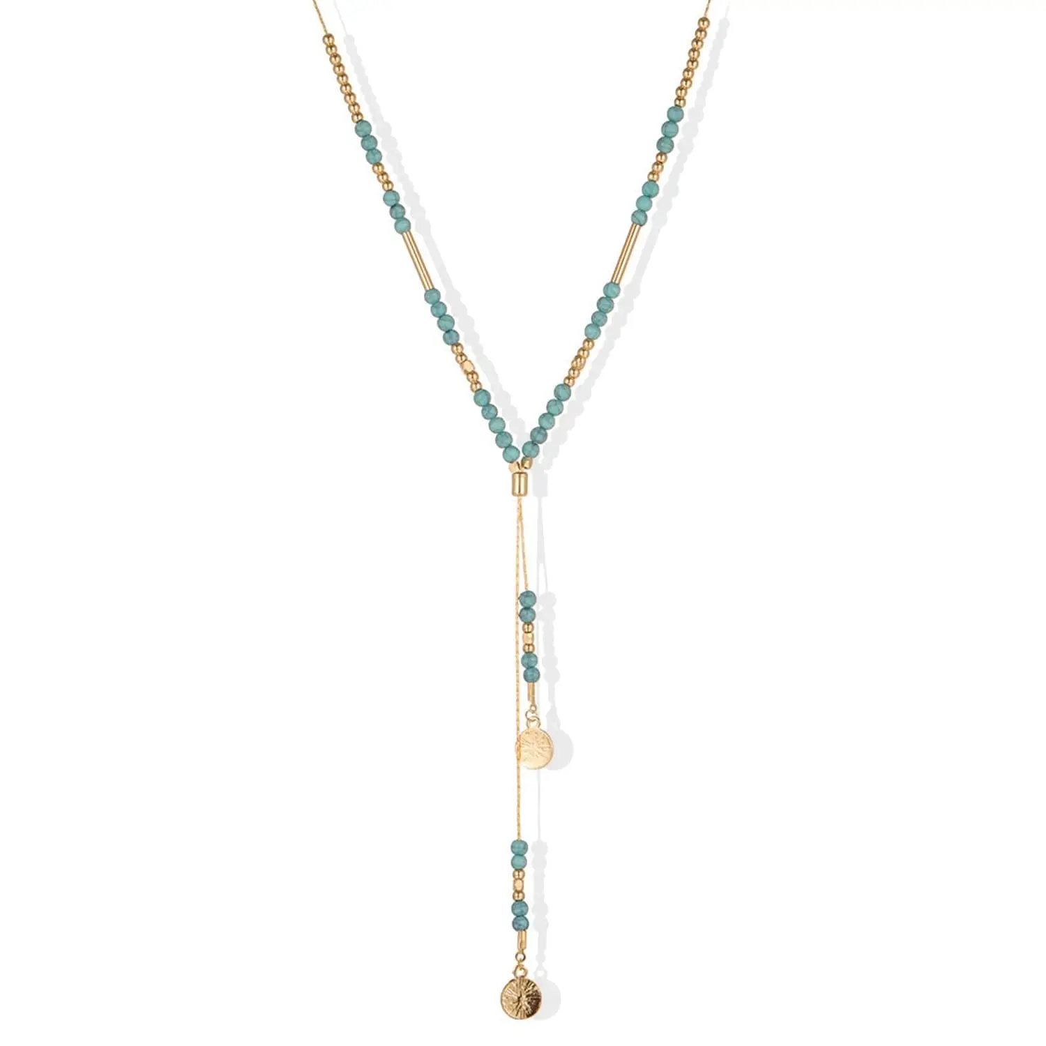 Boho Turquoise Necklace for Women Western Necklaces Long Necklace for Women Trendy Turquoise Beaded Necklace Jewelry Gifts for  Girls