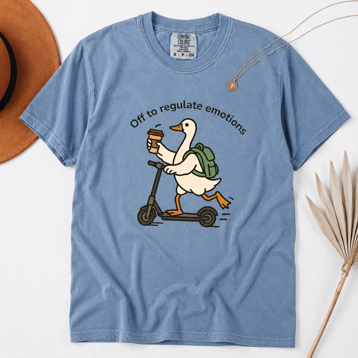 Comfort Colors Off to Regulate Emotions TShirt, Mental Health Teacher T-Shirt, SEL Counselor Gift, Funny Duck Tee - TrendWear USA