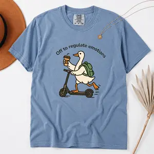Comfort Colors Off to Regulate Emotions TShirt, Mental Health Teacher T-Shirt, SEL Counselor Gift, Funny Duck Tee - TrendWear USA