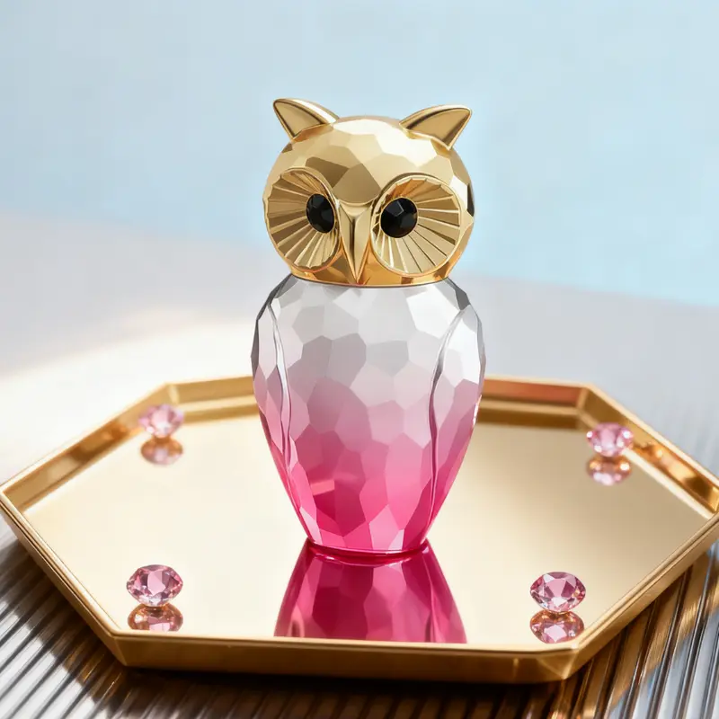 Golden Eyes Owl 100ml | Sweet Floral & Fruity Notes | Elegant & Playful Women | Owl-shaped Bottle with Pink-White Gradient Cut | Dates / Daily / Parties