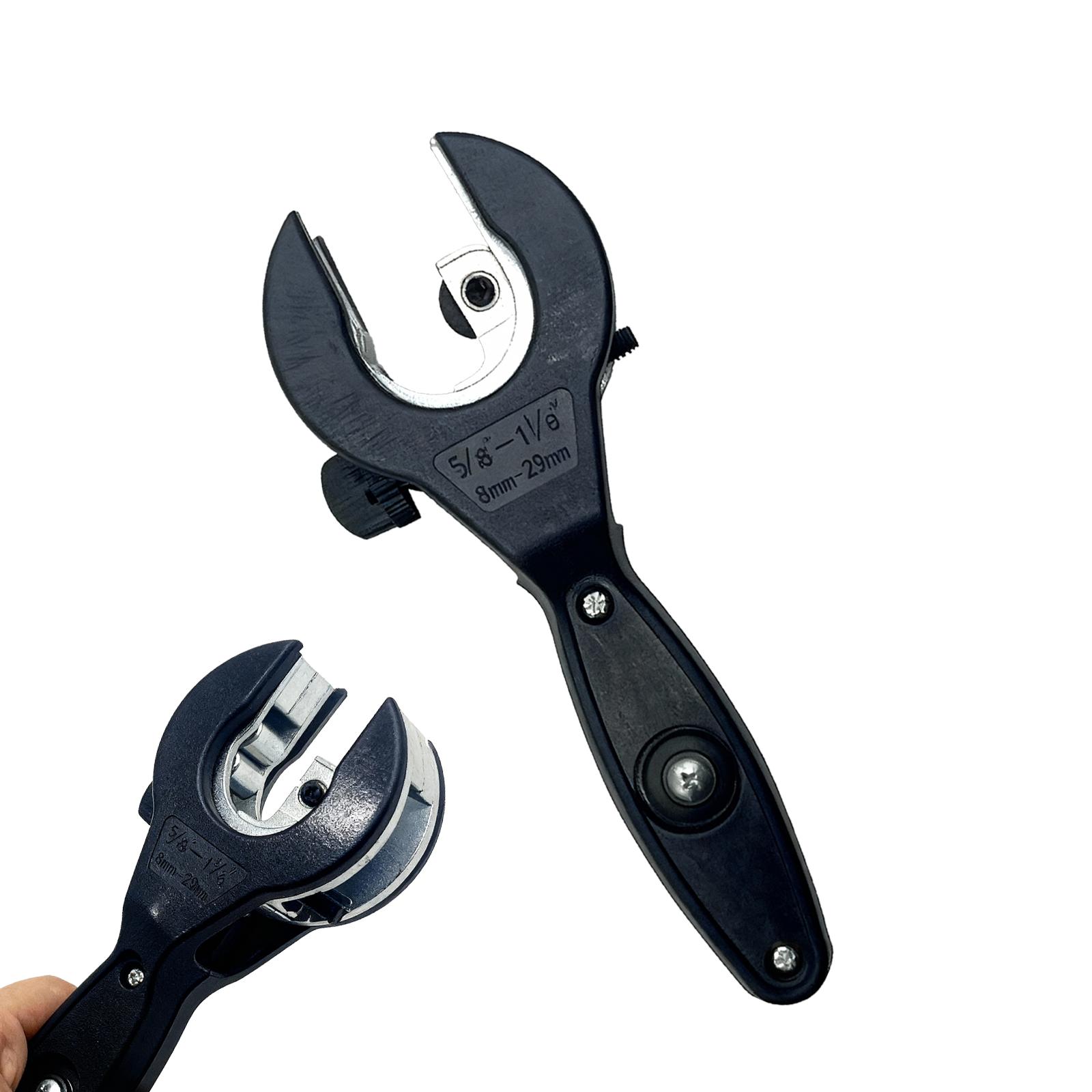 Ratcheting Tubing Cutter, 2-in-1 Compact Pipe Cutter for 5/16" to 1-1/8" Copper, Aluminum and Stainless Steel Tubing, One-Hand Fast Cutting Tool for Plumbing
