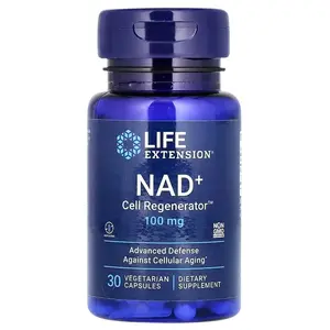 Life Extension NAD+ Cell Regenerator 100mg with Nicotinamide Riboside for Skin Aging Energy Focus 30 Vegetarian Capsules Non-GMO Gluten Free Supplement - Fitness