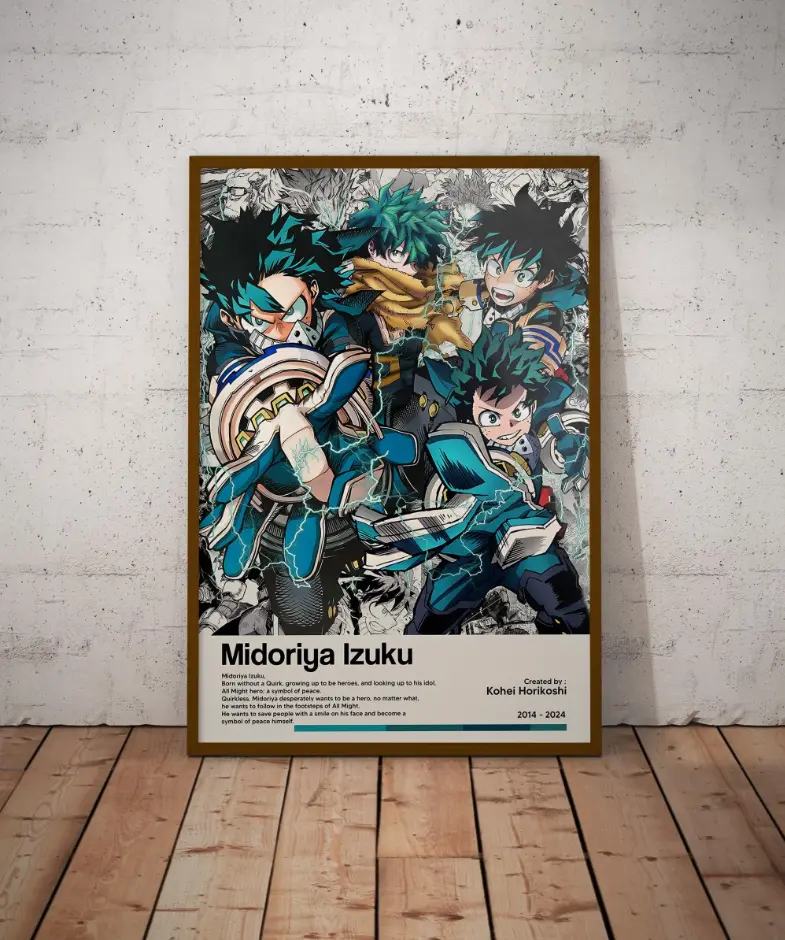 [Up to 65% Off], [Free Shipping], [No Frame] Limited Midoriya Izuku Poster Anime Deku Poster Minimalist Anime Poster Anime Manga Print Movie Poster Retro Vintage Poster Art