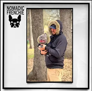 Nomadic Frenchie Fur Hoodie for Human - Cozy Fleece Lined with Faux Fur Trim - Perfect for Cold Weather Outings Black