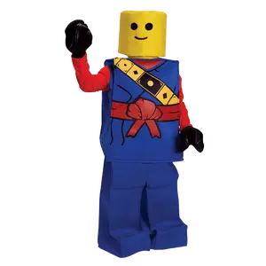 Blue Toy Block Ninja Costume Dress For Kids - Includes Brick Tunic, Pants, Foam Headpiece, and Gloves – Classic Ninja-Inspired Costume For Halloween, Role Play, Pretend Play Fun, Theme Party & Cosplay