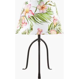 Bright Tan Traditional Table Lamp with linen details for bedside or console tables