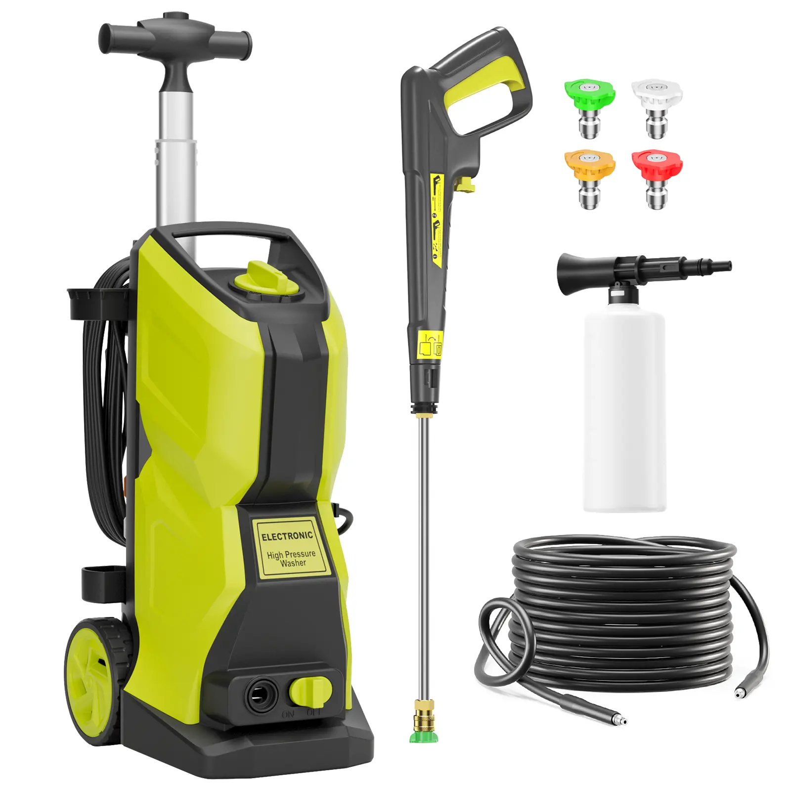 4200 PSI Electric Power Washer 2.8 GPM with 4 Quick Connect Nozzles, High Pressure Cleaning Machine with Foam Cannon for outdoor,driveway,car,yard,patio,furniture,porch,farm equipment