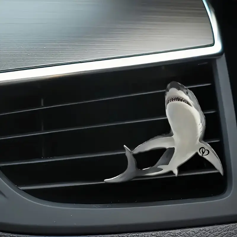 2D flat,Chic Shark-Shaped Acrylic Car Vent Clip Air Freshener - Stylish & Cute Aromatherapy Diffuser for Vehicle Interior Decor, Fit