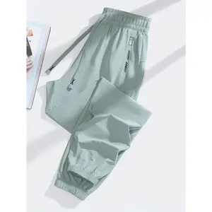 Women's High-Stretch Nylon Joggers - Casual Sports Pants with Elastic Waistband, Cuffed Ankles, and Side Pockets, Breathable Knit Fabric for Spring & Summer, Summer Joggers | Cuffed Ankle Pants | Breathable Fabric