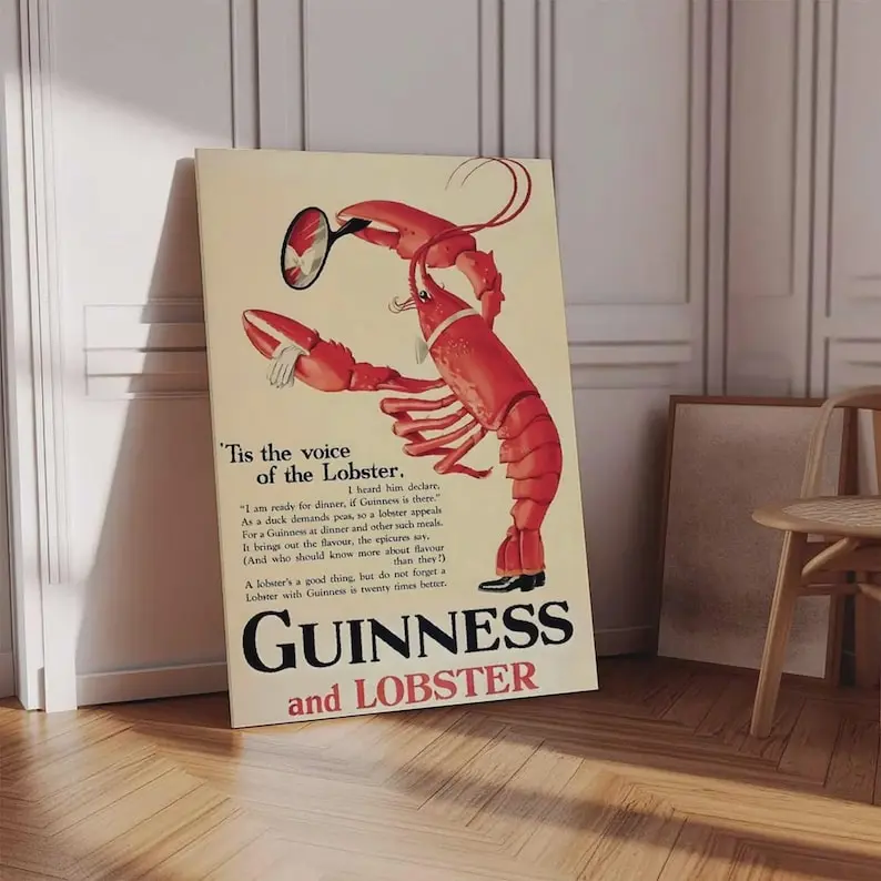 My Goodness My Guinness Poster Vintage Guinness Advertisement Print Retro Beer Wall Art Classic Pub Decor Funny Advertising Artwork