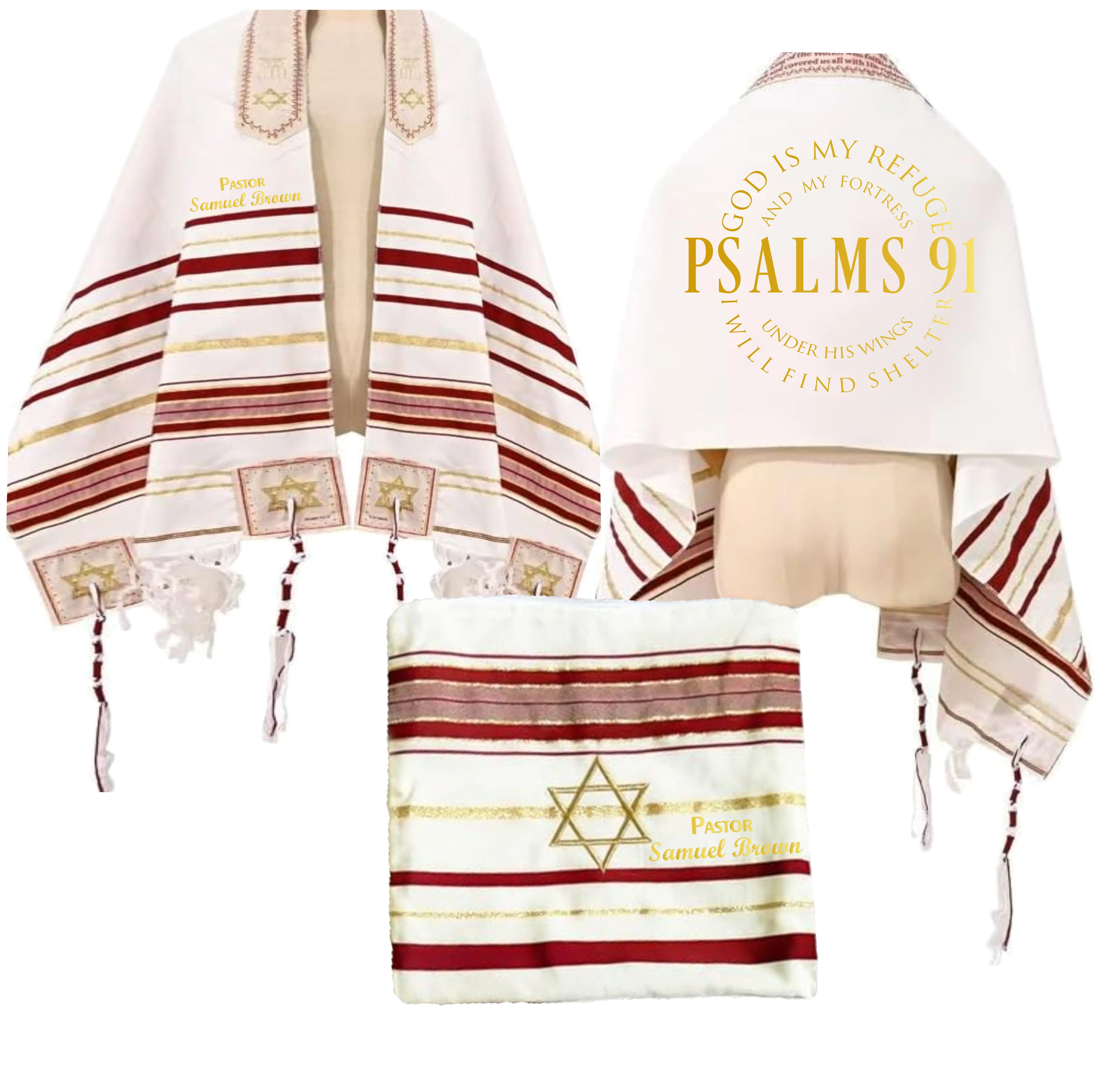 Personalized Prayer Shawl with Name & Scripture | Christian Messianic Tallit | Faith-Inspired Comfort Gift for Men & Women