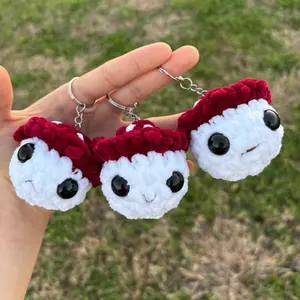 mushroom boi crochet keychain amigurumi plushie